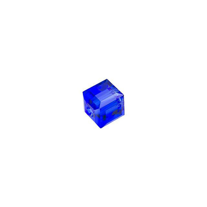 PRESTIGE Crystal, #5601 Faceted Cube Bead 4mm, Majestic Blue (1 Piece)