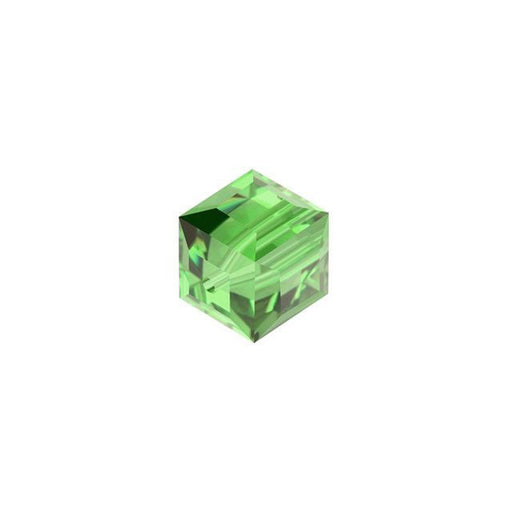 PRESTIGE Crystal, #5601 Faceted Cube Bead 6mm, Peridot (1 Piece)
