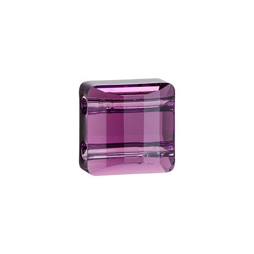 PRESTIGE Crystal, #5625 Square Stairway 2-Hole Bead 10mm, Amethyst (1 Piece)