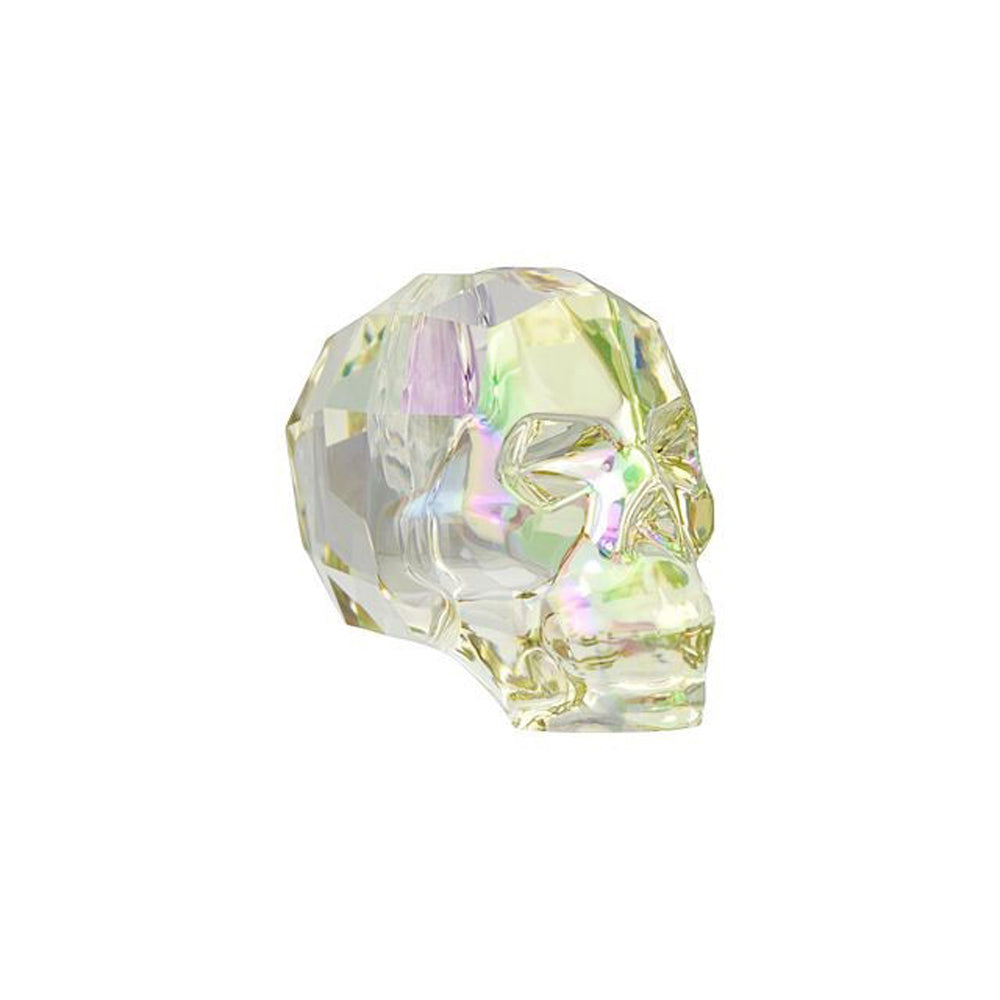 PRESTIGE Crystal, #5750 Skull Bead 13mm, Crystal Luminous Green (1 Piece)