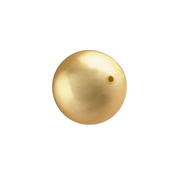 PRESTIGE Crystal, #5810 Round Pearl Bead 10mm, Bright Gold (1 Piece)