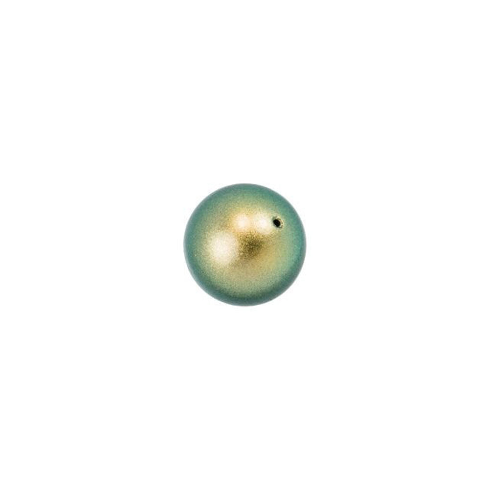 PRESTIGE Crystal, #5810 Round Pearl Bead 6mm, Iridescent Green (1 Piece)
