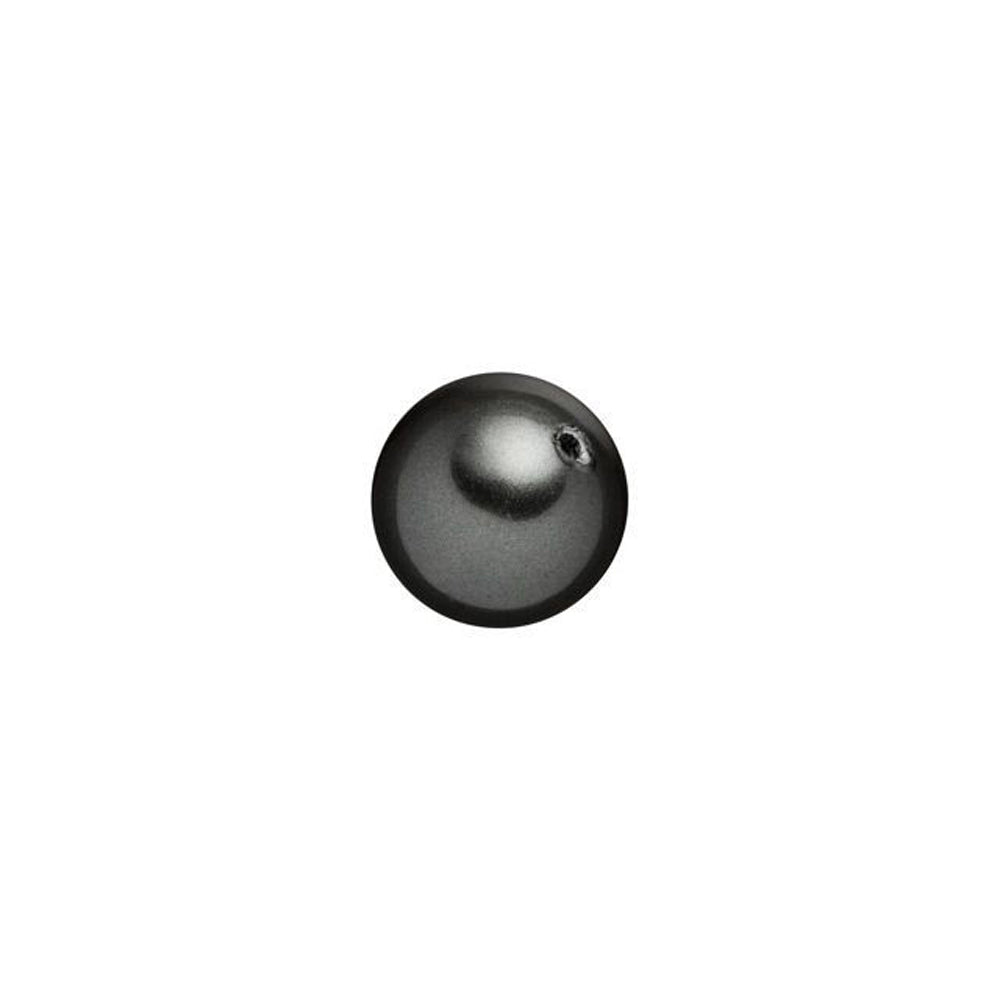PRESTIGE Crystal, #5818 Round Half-Drilled Pearl Bead 6mm, Black (1 Piece)