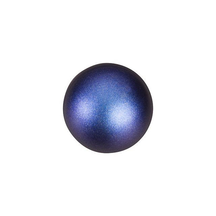 PRESTIGE Crystal, #5818 Round Half-Drilled Pearl Bead 10mm, Iridescent Dark Blue (1 Piece)