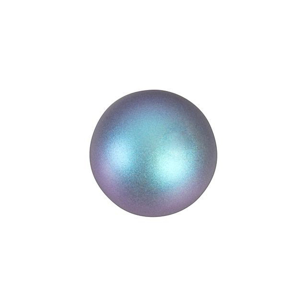 PRESTIGE Crystal, #5818 Round Half-Drilled Pearl Bead 10mm, Iridescent Light Blue (1 Piece)