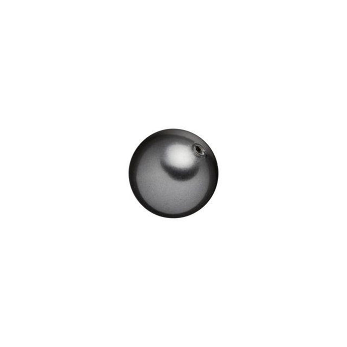 PRESTIGE Crystal, #5818 Round Half-Drilled Pearl Bead 6mm, Dark Grey (1 Piece)