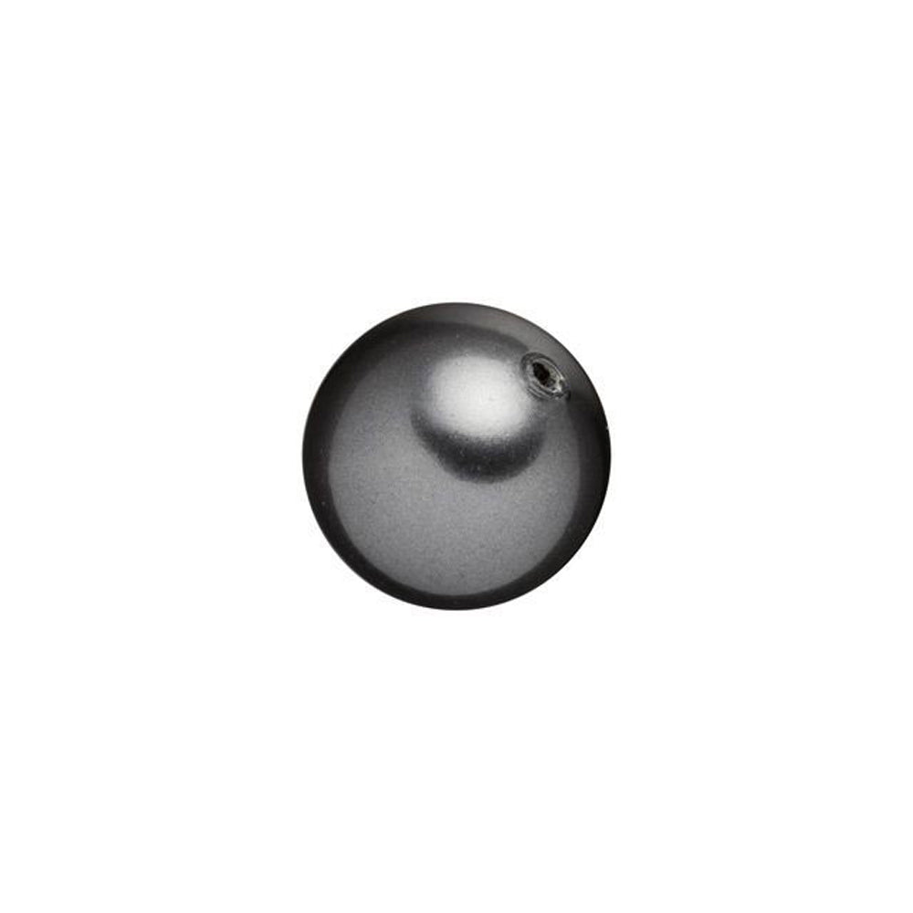 PRESTIGE Crystal, #5818 Round Half-Drilled Pearl Bead 8mm, Dark Grey (1 Piece)