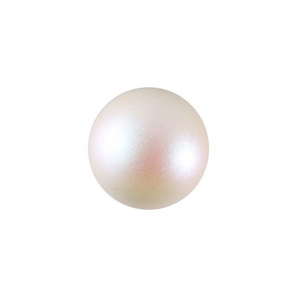 PRESTIGE Crystal, #5818 Round Half-Drilled Pearl Bead 10mm, Pearlescent White (1 Piece)