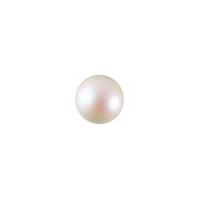 PRESTIGE Crystal, #5818 Round Half-Drilled Pearl Bead 6mm, Pearlescent White (1 Piece)