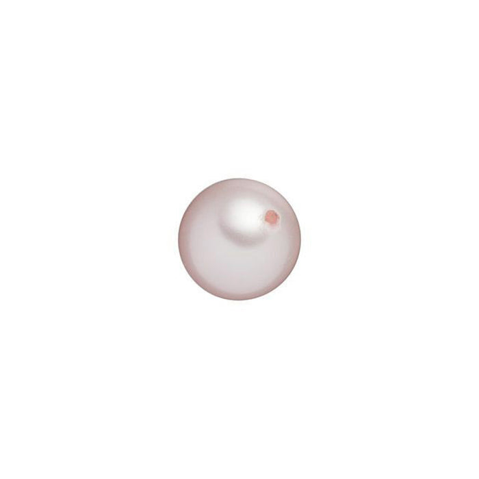 PRESTIGE Crystal, #5818 Round Half-Drilled Pearl Bead 6mm, Rosaline (1 Piece)
