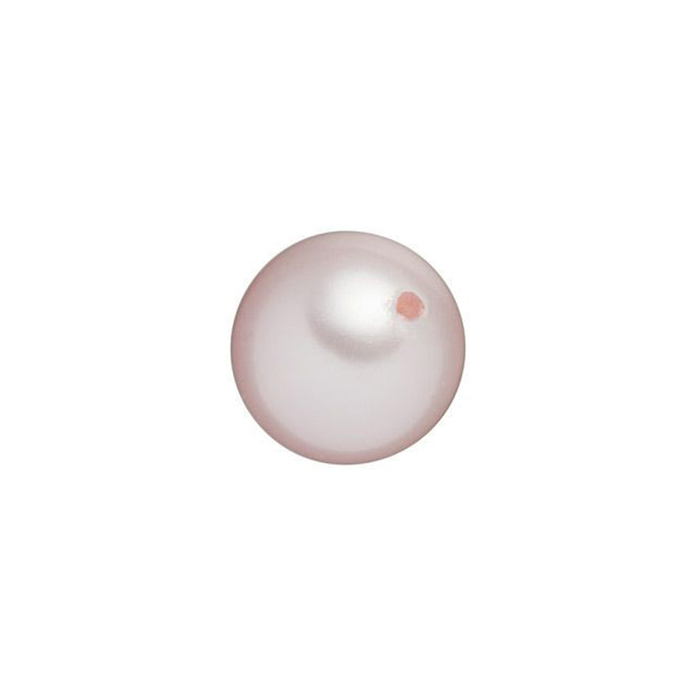 PRESTIGE Crystal, #5818 Round Half-Drilled Pearl Bead 8mm, Rosaline (1 Piece)