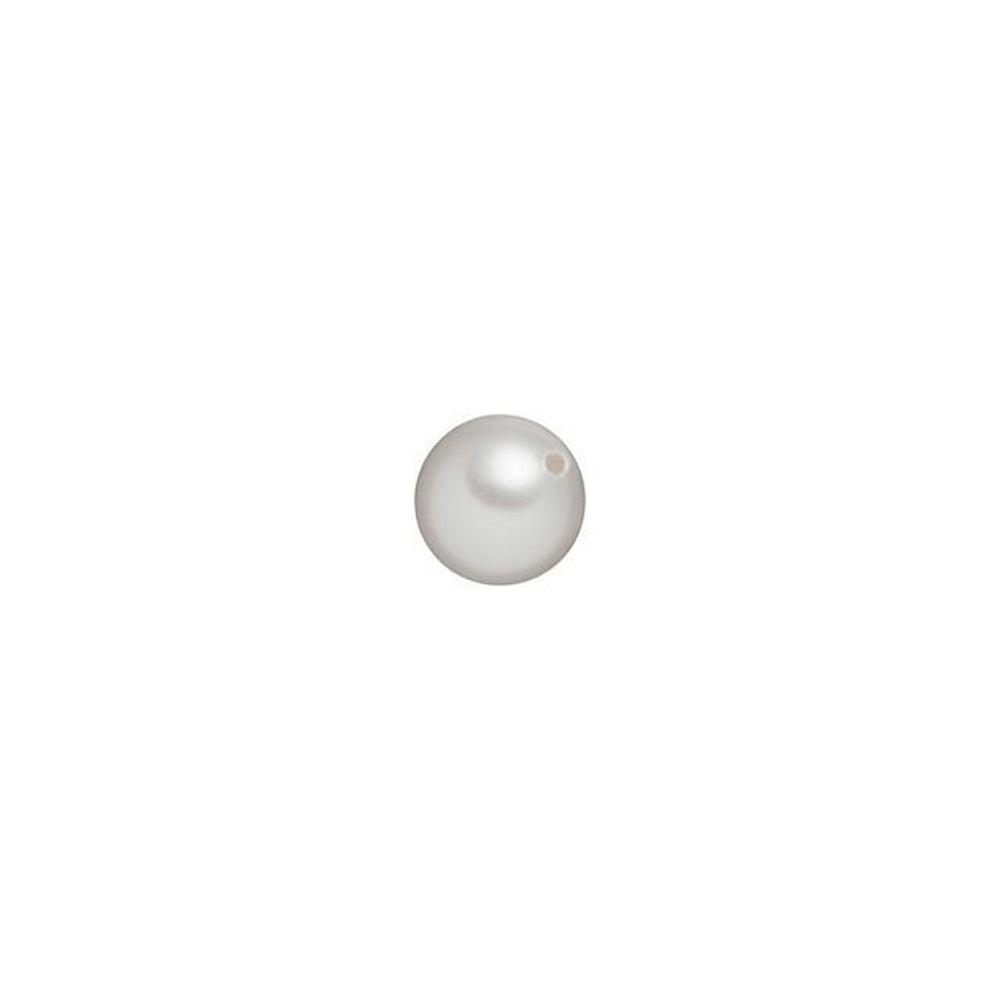 PRESTIGE Crystal, #5818 Round Half-Drilled Pearl Bead 4mm, White (1 Piece)