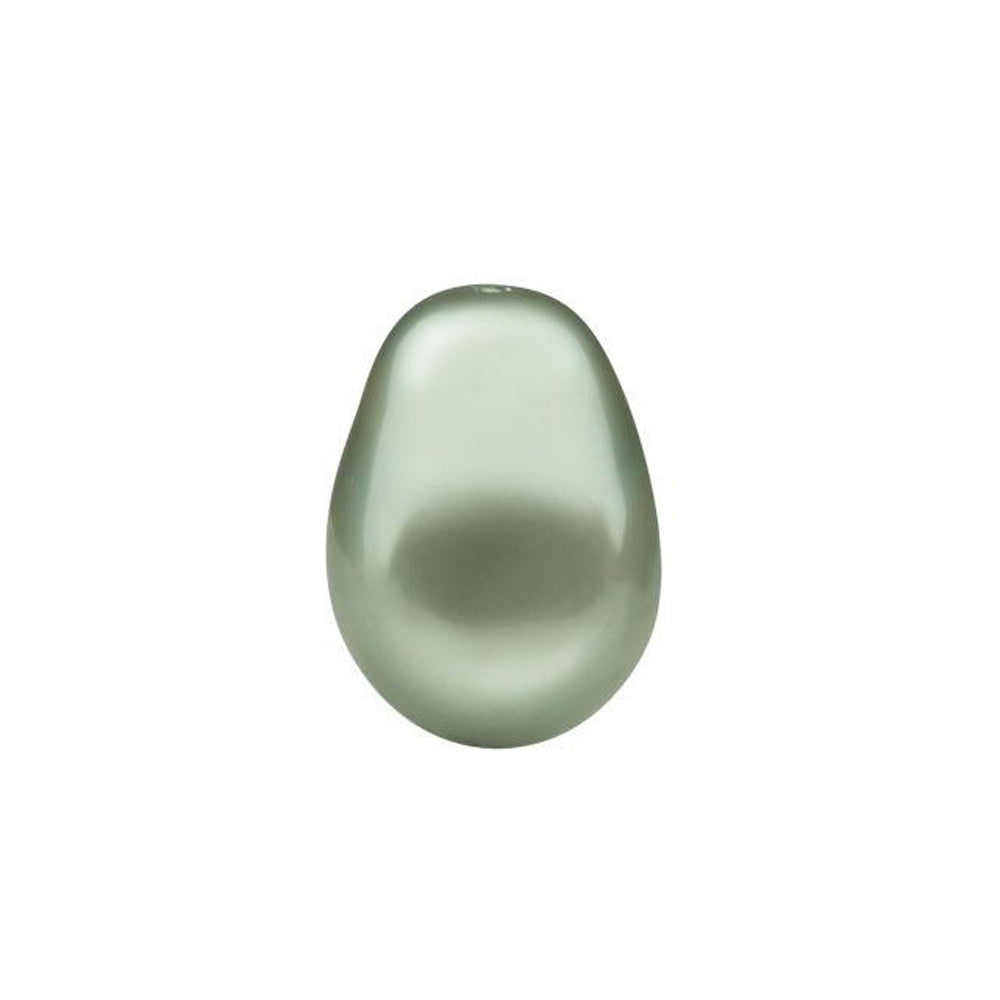 PRESTIGE Crystal, #5821 Pear-Shaped Pearl Bead 11x8mm, Powder Green (1 Piece)