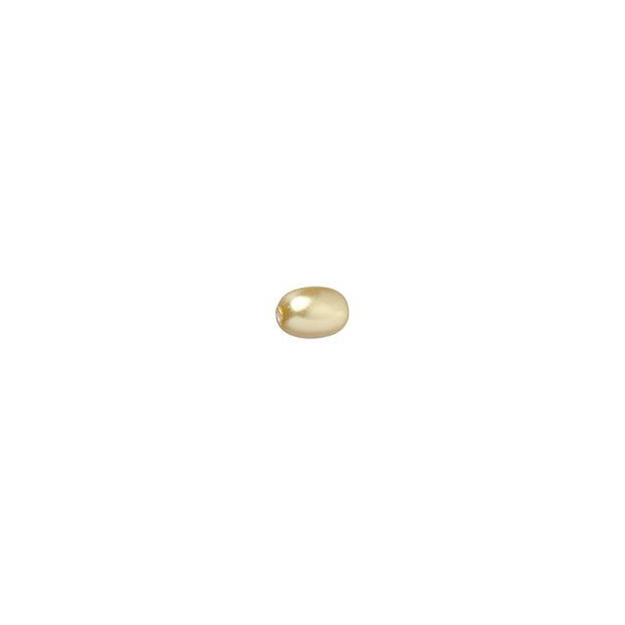 PRESTIGE Crystal, #5824 Rice-Shaped Pearl Bead 4mm, Gold (1 Piece)
