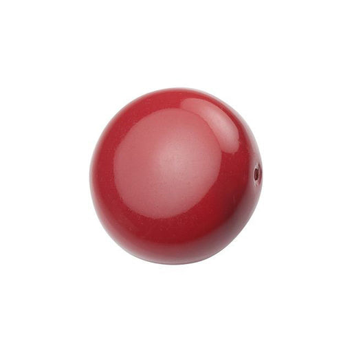 PRESTIGE Crystal, #5860 Coin Pearl Bead 12mm, Red Coral (1 Piece)