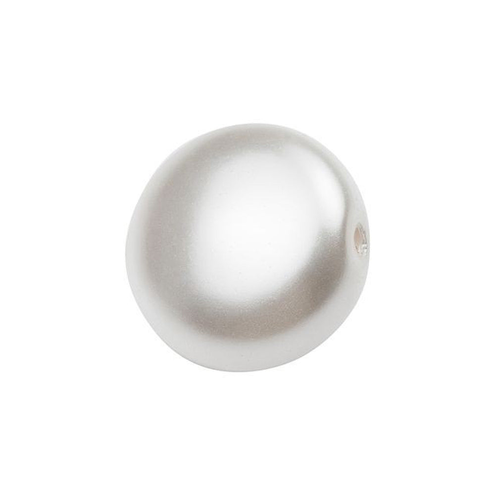 PRESTIGE Crystal, #5860 Coin Pearl Bead 12mm, White (1 Piece)