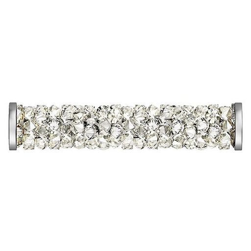 PRESTIGE Crystal, #5950 Fine Rocks Tube Bead with End Caps 30mm, Moonlight / Stainless Steel (1 Piece)