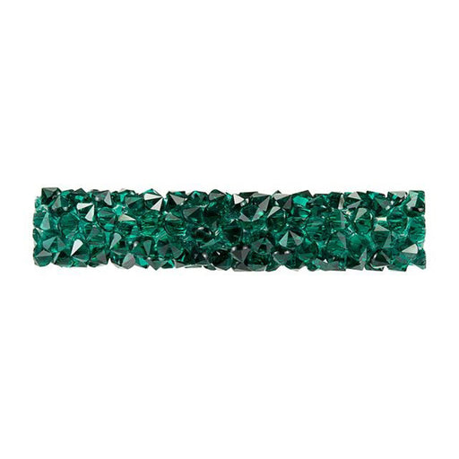 PRESTIGE Crystal, #5951 Fine Rocks Tube Bead without End Caps 30mm, Emerald (1 Piece)