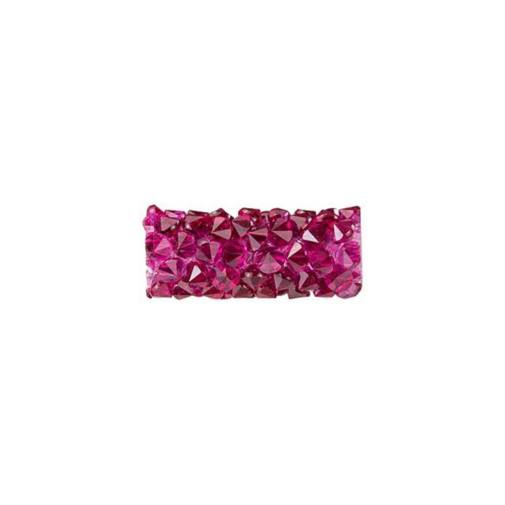 PRESTIGE Crystal, #5951 Fine Rocks Tube Bead without End Caps 15mm, Fuchsia (1 Piece)
