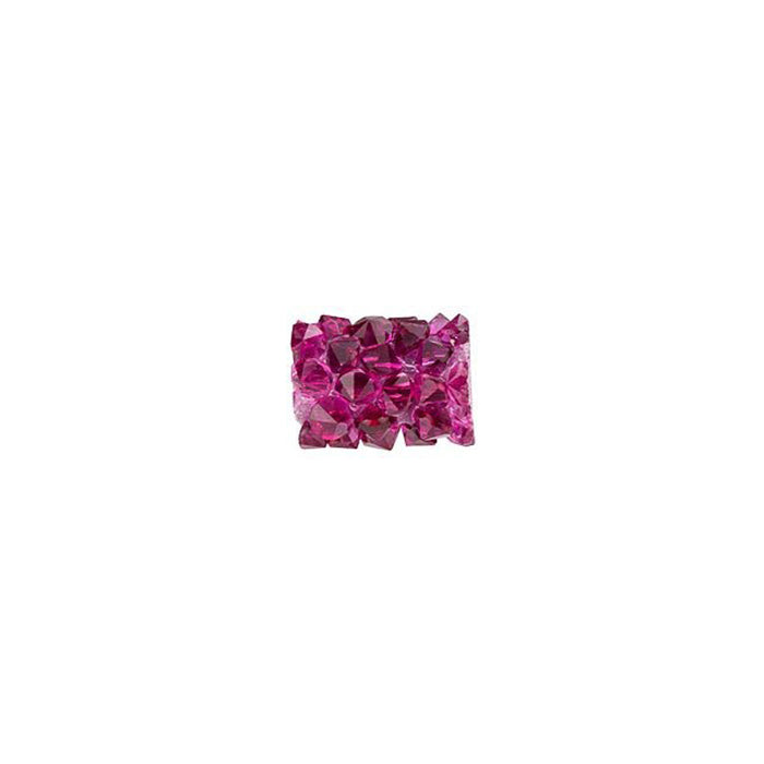 PRESTIGE Crystal, #5951 Fine Rocks Tube Bead without End Caps 8mm, Fuchsia (1 Piece)