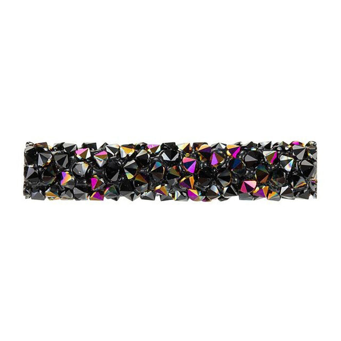 PRESTIGE Crystal, #5951 Fine Rocks Tube Bead without End Caps 30mm, Jet / Astral Pink (1 Piece)