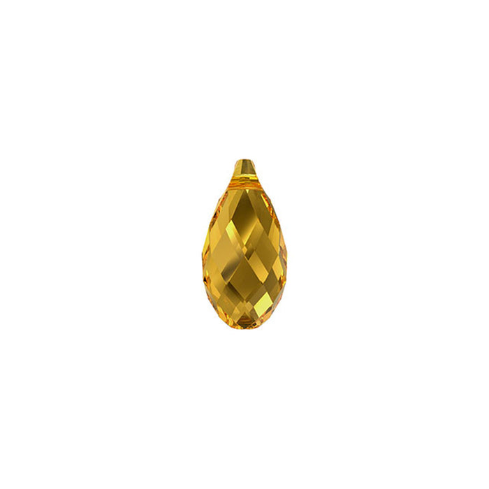 PRESTIGE Crystal, #6010 Briolette Pendant 11x5.5mm, Golden Topaz (1 Piece)
