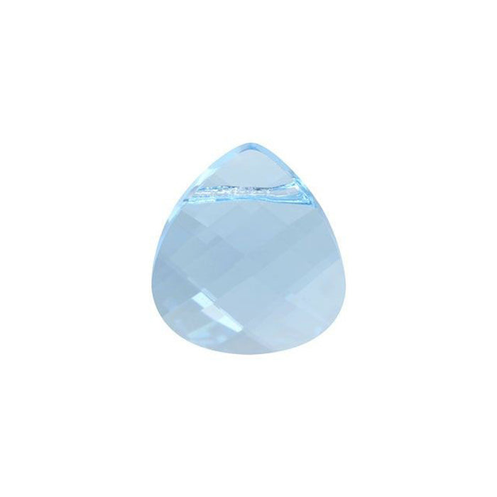 PRESTIGE Crystal, #6012 Flat Briolette Pendant 11mm, Aquamarine (1 Piece)