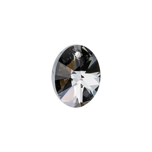 PRESTIGE Crystal, #6028 Oval Pendant 12mm, Crystal Silver Night (1 Piece)