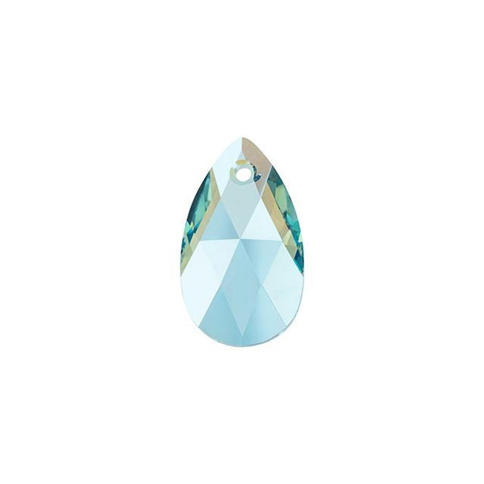 PRESTIGE Crystal, #6106 Pear-Shaped Pendant 16mm, Aquamarine Shimmer (1 Piece)