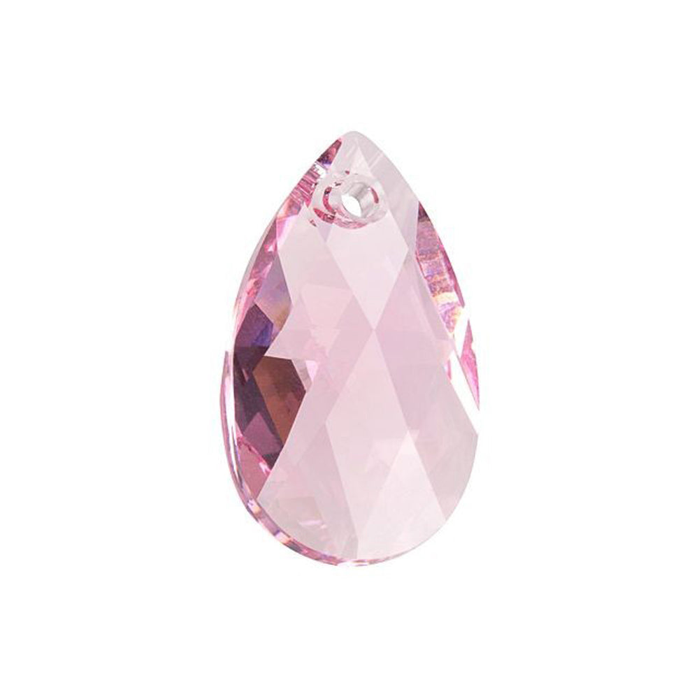 PRESTIGE Crystal, #6106 Pear-Shaped Pendant 22mm, Light Rose (1 Piece)
