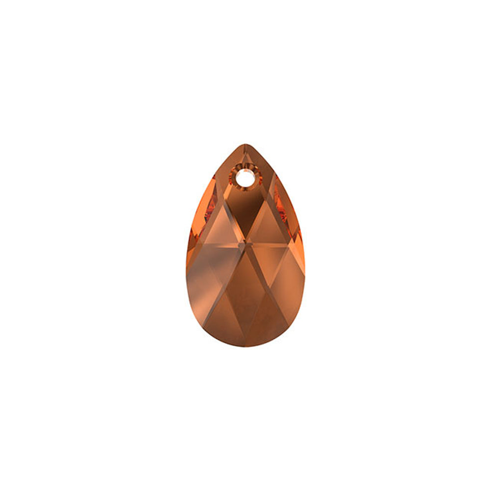 PRESTIGE Crystal, #6106 Pear-Shaped Pendant 16mm, Smoked Amber (1 Piece)