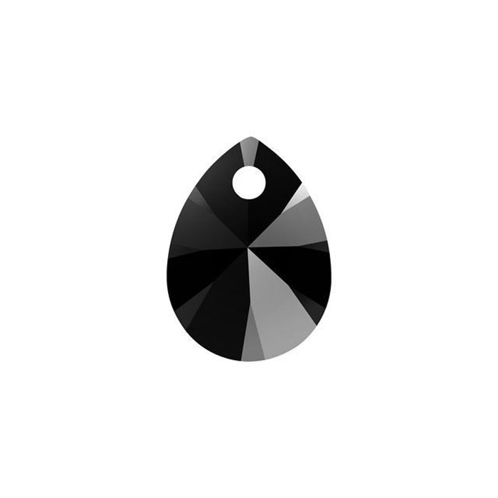 PRESTIGE Crystal, #6128 Mini Pear Pendant 10mm, Jet (1 Piece)