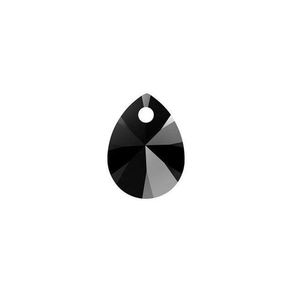 PRESTIGE Crystal, #6128 Mini Pear Pendant 8mm, Jet (1 Piece)