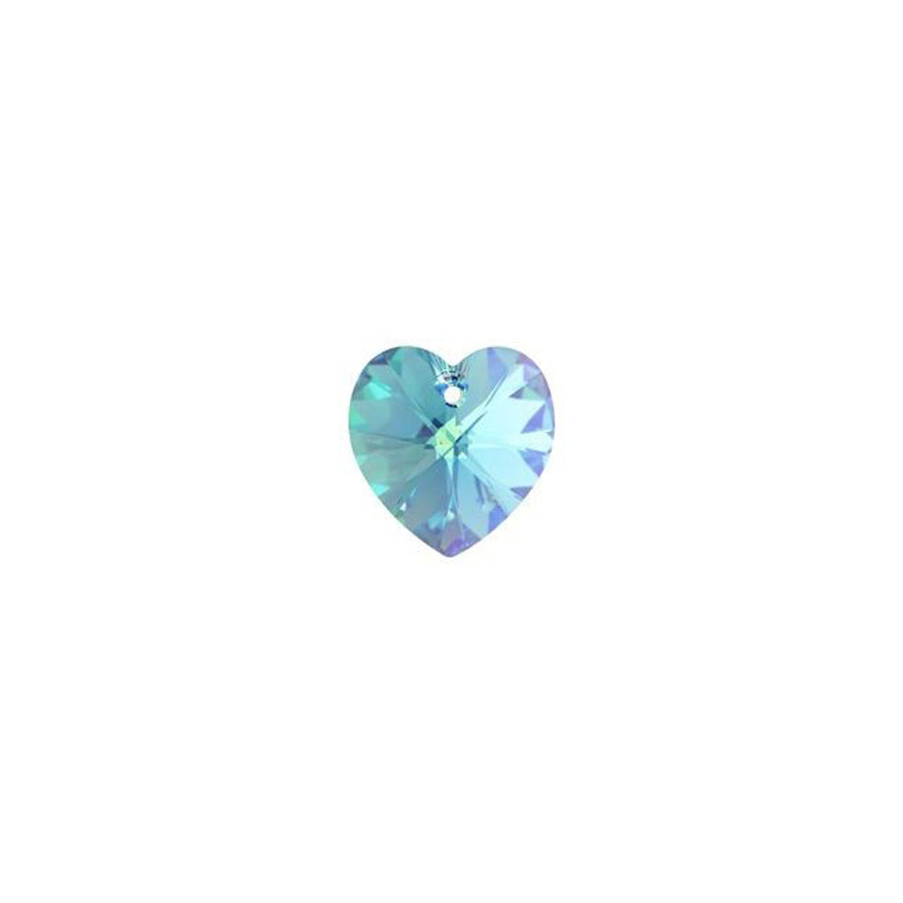 PRESTIGE Crystal, #6228 Heart Pendant 14mm, Aquamarine AB (1 Piece)