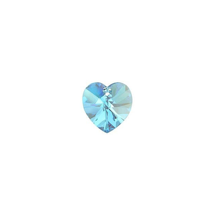 PRESTIGE Crystal, #6228 Heart Pendant 14mm, Aquamarine Shimmer (1 Piece)