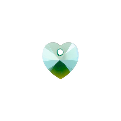 PRESTIGE Crystal, #6228 Heart Pendant 10mm, Emerald Shimmer (1 Piece)