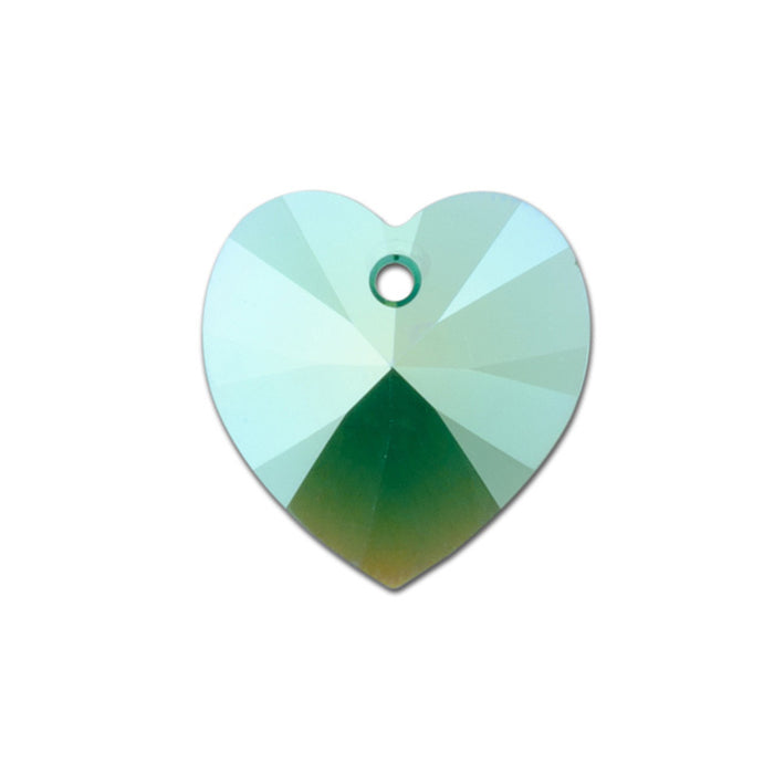 PRESTIGE Crystal, #6228 Heart Pendant 18mm, Emerald Shimmer (1 Piece)