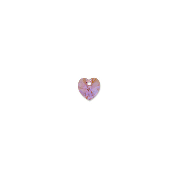 PRESTIGE Crystal, #6228 Heart Pendant 10mm, Light Rose Shimmer (1 Piece)