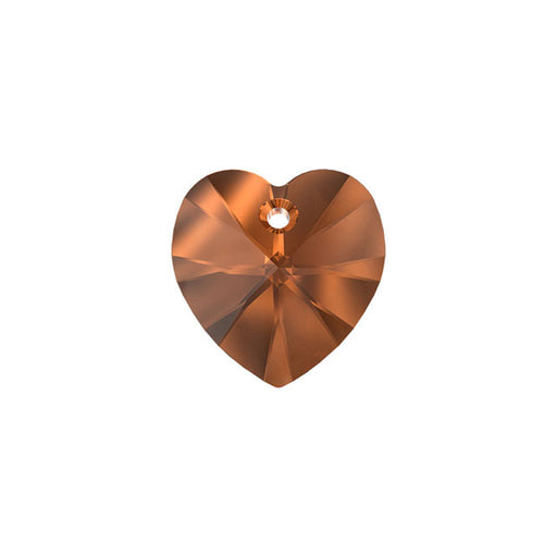 PRESTIGE Crystal, #6228 Heart Pendant 14.4x14mm, Smoked Amber (1 Piece)