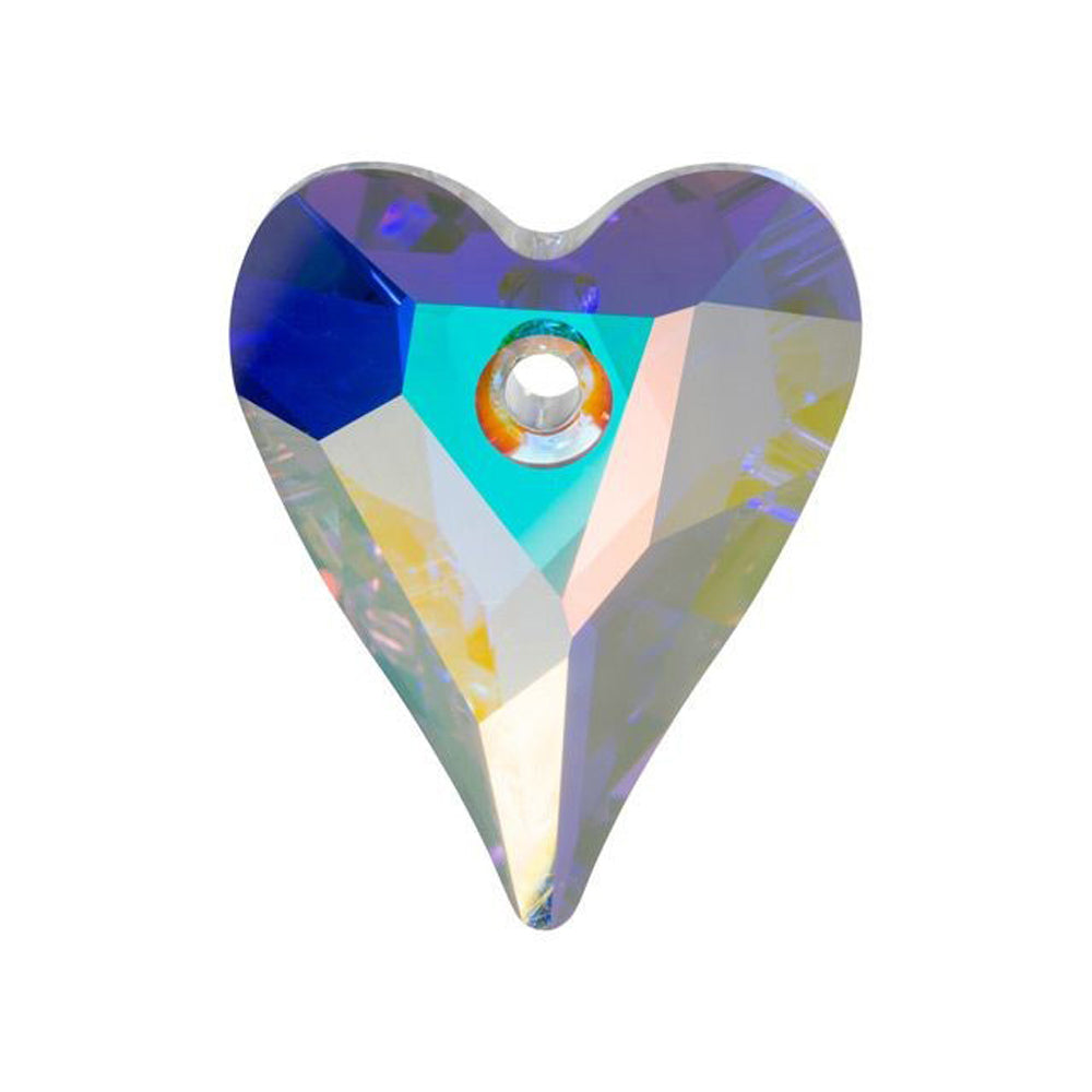 PRESTIGE Crystal, #6240 Wild Heart Pendant 12mm, Crystal AB (1 Piece)