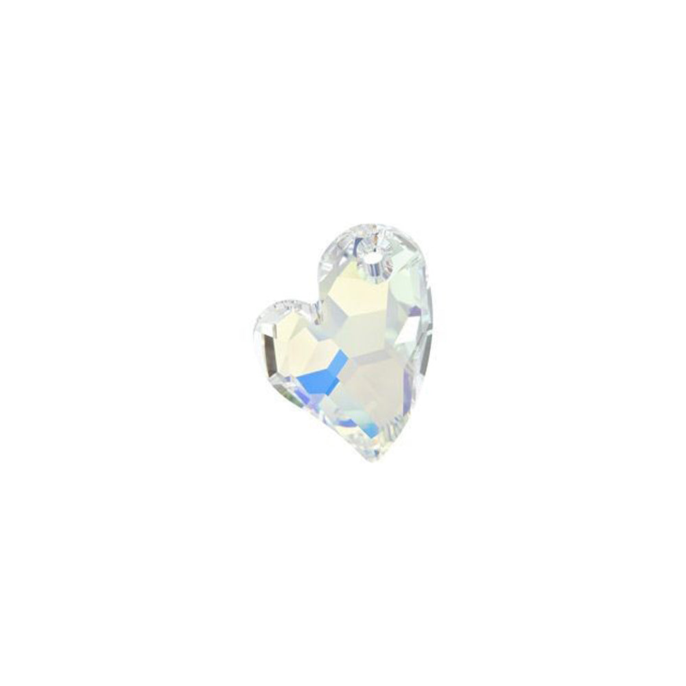 PRESTIGE Crystal, #6261 Asymmetrical Devoted 2 U Heart Pendant 17mm, Crystal AB (1 Piece)