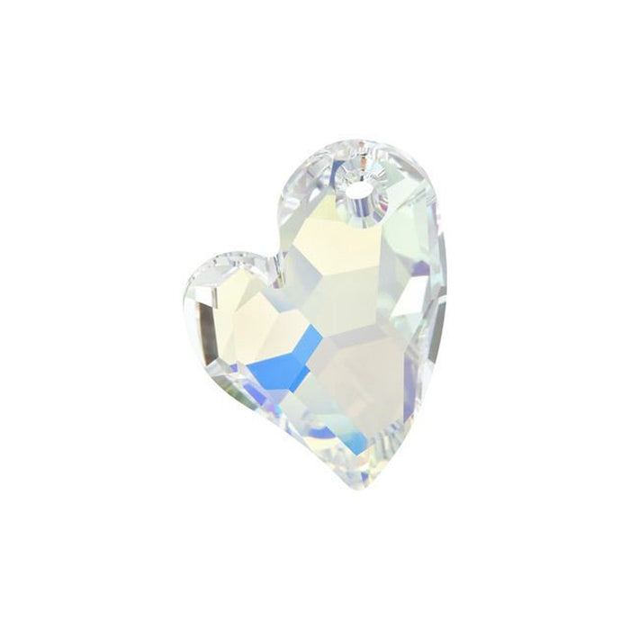 PRESTIGE Crystal, #6261 Asymmetrical Devoted 2 U Heart Pendant 27mm, Crystal AB (1 Piece)