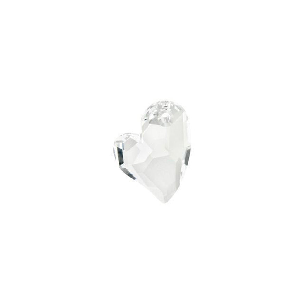 PRESTIGE Crystal, #6261 Asymmetrical Devoted 2 U Heart Pendant 17mm, Crystal (1 Piece)