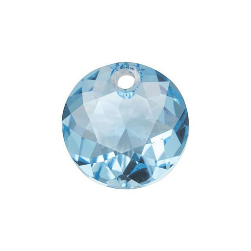 PRESTIGE Crystal, #6430 Round Classic Cut Pendant 14mm, Aquamarine (1 Piece)