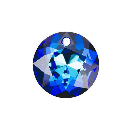 PRESTIGE Crystal, #6430 Round Classic Cut Pendant 14mm, Bermuda Blue (1 Piece)