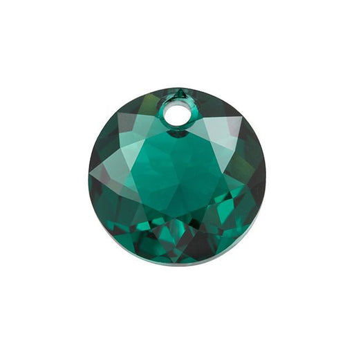 PRESTIGE Crystal, #6430 Round Classic Cut Pendant 14mm, Emerald (1 Piece)