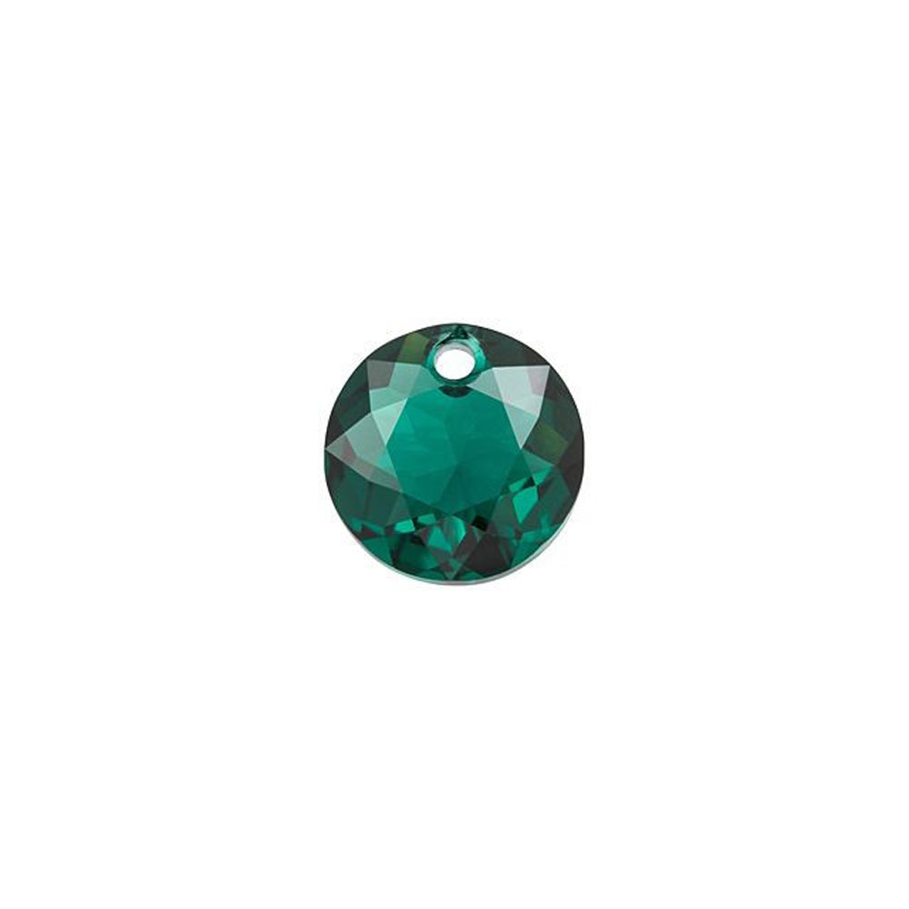 PRESTIGE Crystal, #6430 Round Classic Cut Pendant 8mm, Emerald (1 Piece)