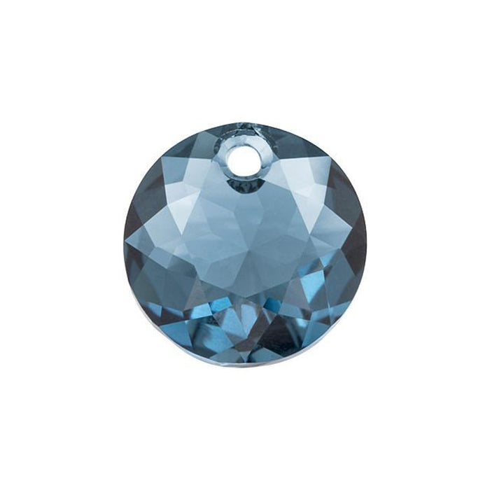 PRESTIGE Crystal, #6430 Round Classic Cut Pendant 14mm, Montana Sapphire (1 Piece)