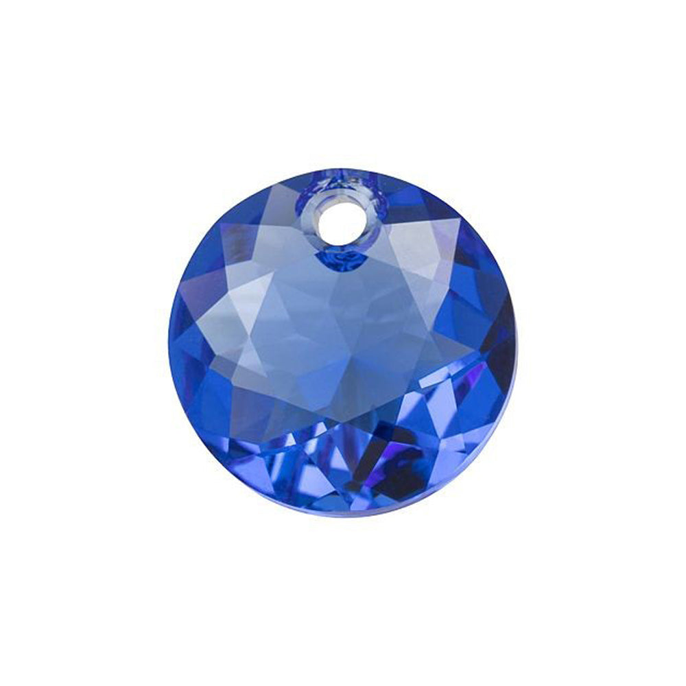 PRESTIGE Crystal, #6430 Round Classic Cut Pendant 14mm, Sapphire (1 Piece)
