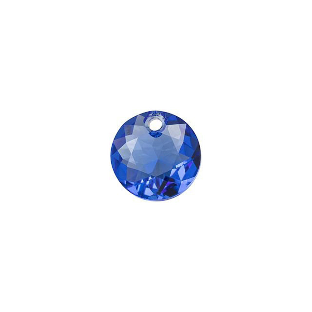 PRESTIGE Crystal, #6430 Round Classic Cut Pendant 8mm, Sapphire (1 Piece)